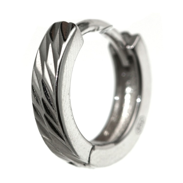 RMB|single earring 925 silver 2 rows diamond snap man woman