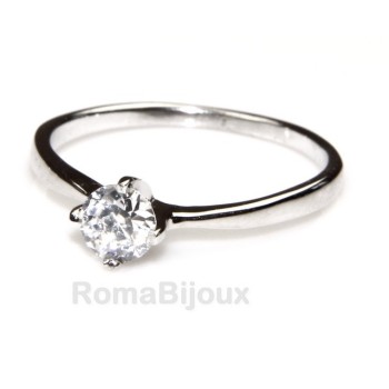 RMB|Silver 925 : Solitaire ring for woman with zircon 5mm brilliant cut 4 jaws