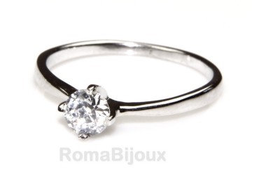 RMB|Silver 925 : Solitaire ring for woman with zircon 5mm brilliant cut 4 jaws