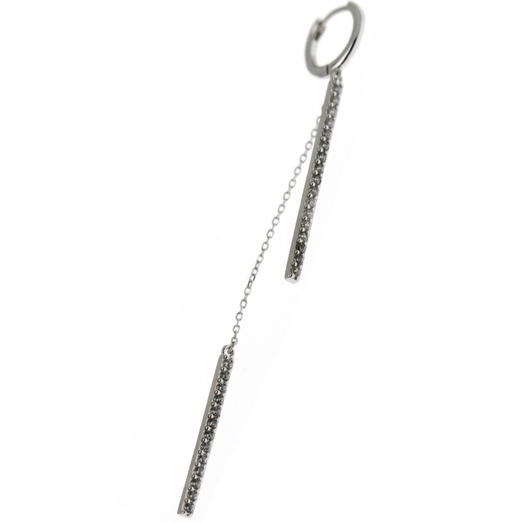 RomaBijoux|long earring all 925 silver bars zirconia and chains rhodium-plated white gold effect