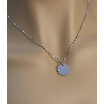 RomaBijoux|collana cerchio 15mm tutta in acciaio con incisione gratis donna