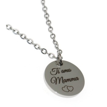 RomaBijoux|15mm circle necklace all in steel with free engraving