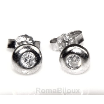 RMB|Argento 925 : orecchini donna uomo cipollina  3 mm zirconi bianchi