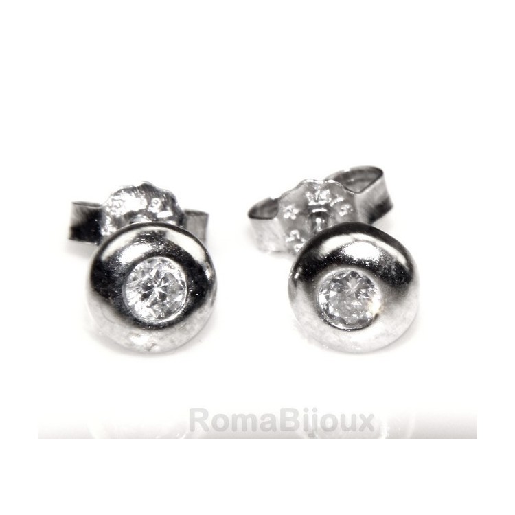 RMB|Argento 925 : orecchini donna uomo cipollina  3 mm zirconi bianchi