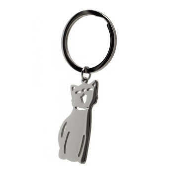 RomaBijoux|portachiavi acciaio inox gatto gattino nome del felino incisione gratis