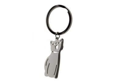 RomaBijoux|keychain stainless steel cat kitten name free engraving