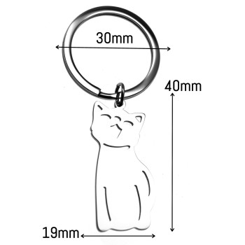 RomaBijoux|portachiavi acciaio inox gatto gattino nome del felino incisione gratis