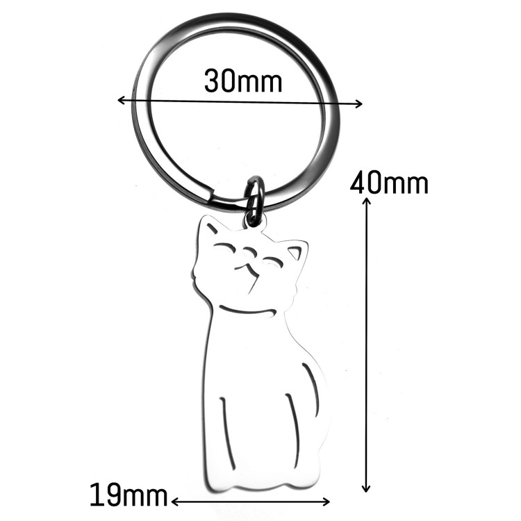 RomaBijoux|portachiavi acciaio inox gatto gattino nome del felino incisione gratis