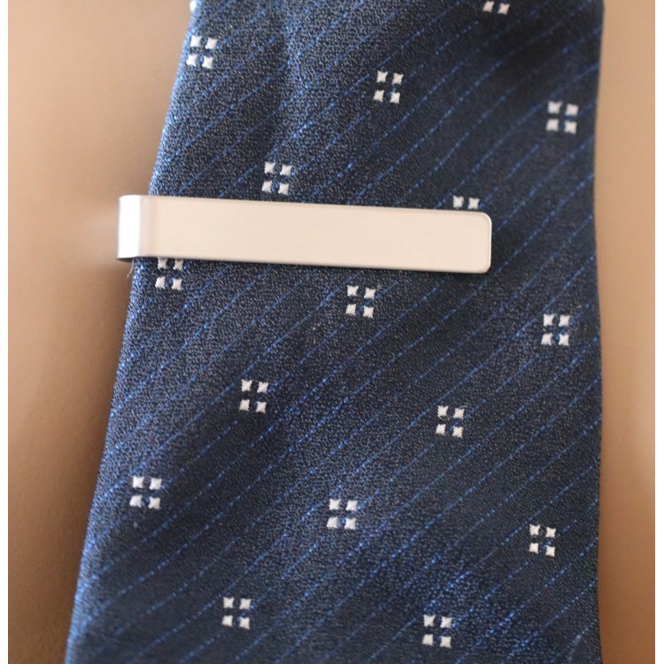 RomaBijoux|fermacravatta acciaio a pinza per cravatta slim da uomo elegante con incisione gratis