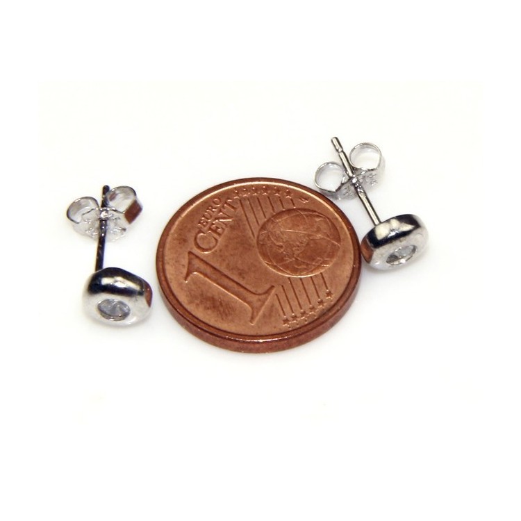 RMB|Argento 925 : orecchini donna uomo cipollina  3 mm zirconi bianchi