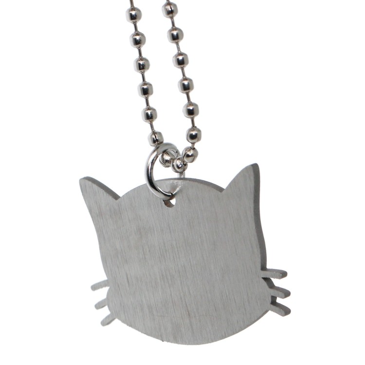 RomaBijoux|kit portachiavi e ciondolo gatto gattino acciaio inox con incisione