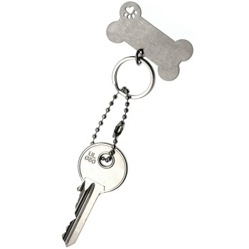 RomaBijoux|kit portachiavi e ciondolo osso cane acciaio inox con incisione