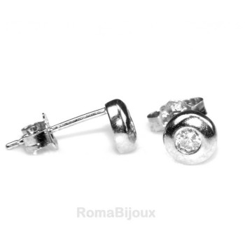 RMB|Argento 925 : orecchini donna uomo cipollina  3 mm zirconi bianchi