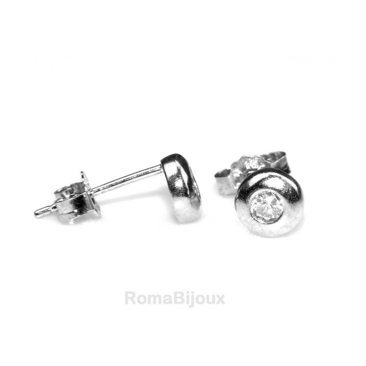 RMB|925 silver :earrings woman man onion domed 3mm cubic zirconia