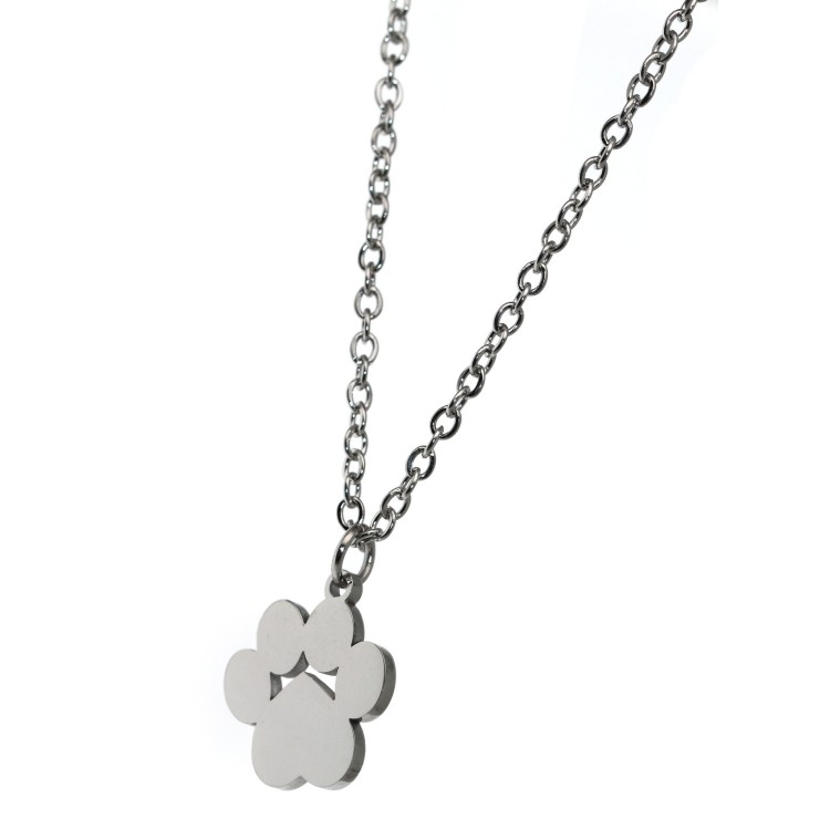 RomaBijoux|necklace paw dog cat steel personalized engraving silver