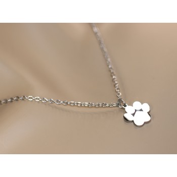 RomaBijoux|necklace paw dog cat steel personalized engraving silver