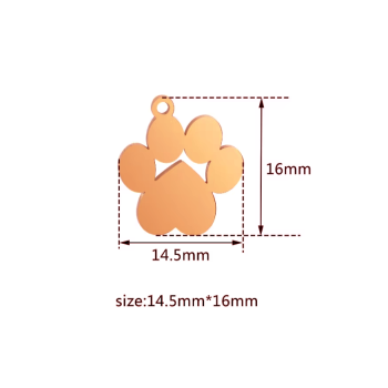 RomaBijoux|necklace paw dog cat personalized engraving rose gold