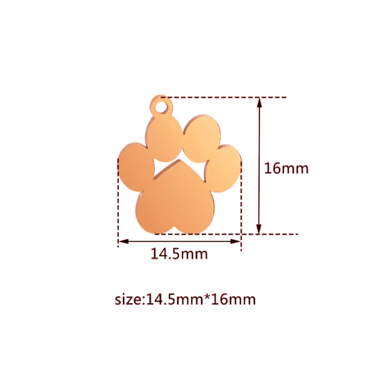 RomaBijoux|necklace paw dog cat personalized engraving rose gold