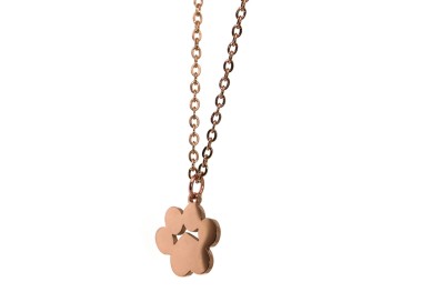 RomaBijoux|necklace paw dog cat personalized engraving rose gold