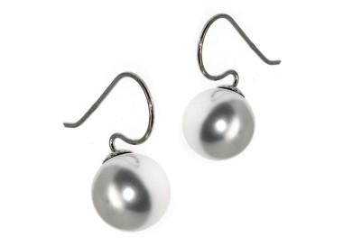 RomaBijoux|women's earrings 925 silver with pearl 12mm medium hook