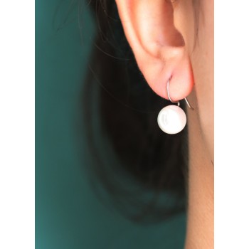 RomaBijoux|orecchini donna argento 925 con perla 12mm media  gancio ad amo