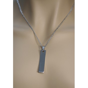 RomaBijoux|collana acciaio rettangolare slim incisione personalizzata uomo donna