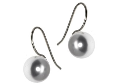 RomaBijoux|women's earrings 925 silver with pearl 10mm medium hook