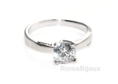 RMB|silver 925 Rhodium: Solitaire with zircon 5.5mm brilliant cut