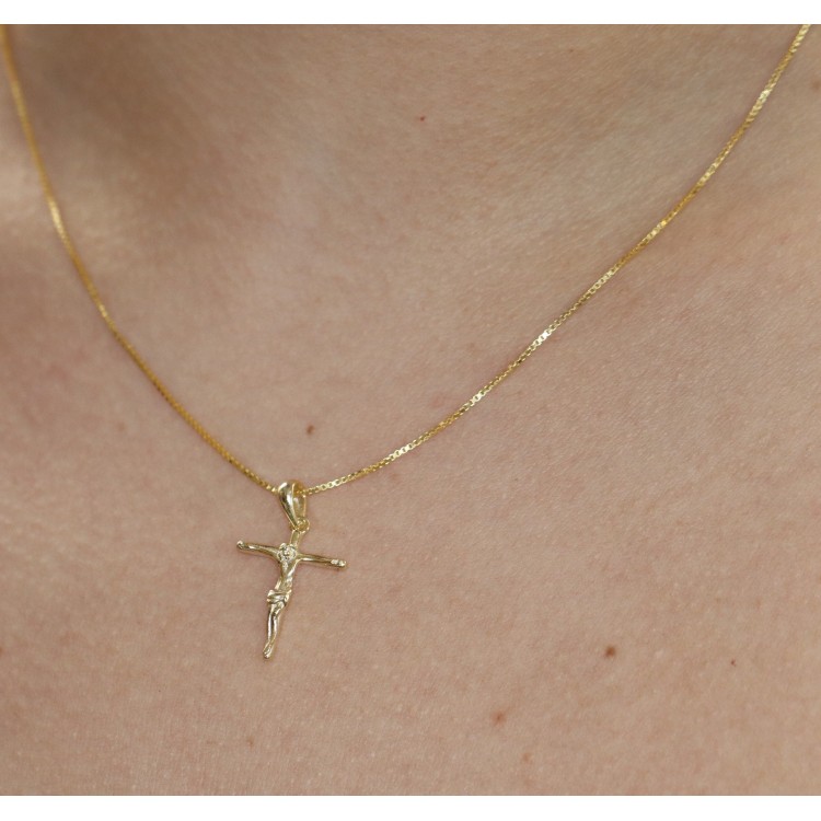 Romabijoux|collana tutto argento 925  croce latina crocefisso 45 50 60 cm placcata oro giallo