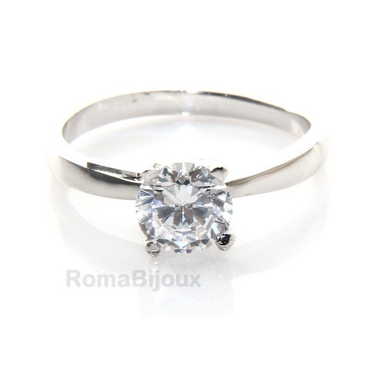RMB|silver 925 Rhodium: Solitaire with zircon 5.5mm brilliant cut