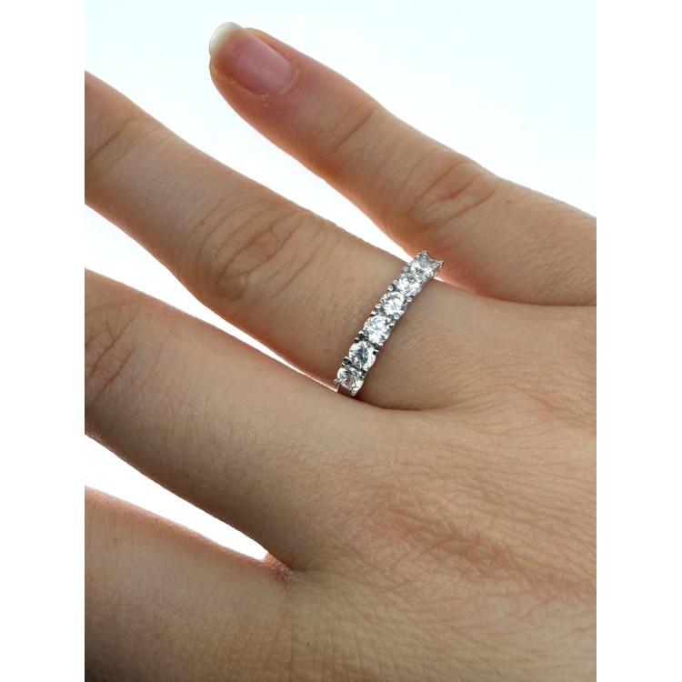 RomaBijoux|925 silver riviera ring with 7 white zirconia 3 mm women