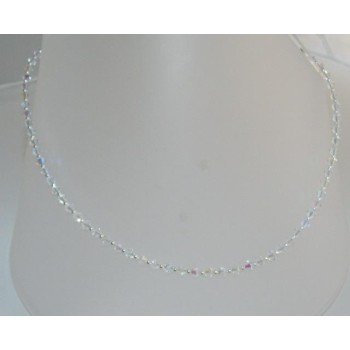 RMB|Collana girocollo Argento 925 Con Swarovski Bicono Bianco varie lunghezze
