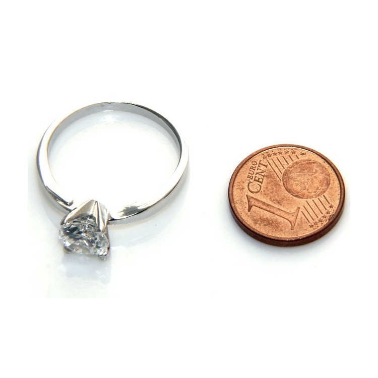 RMB|silver 925 Rhodium: Solitaire with zircon 5.5mm brilliant cut