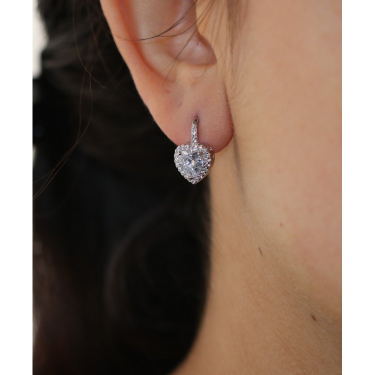 RomaBijoux|earrings silver 925 heart brilliant white woman