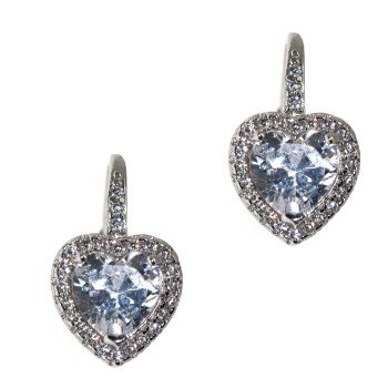 RomaBijoux|earrings silver 925 heart brilliant white woman