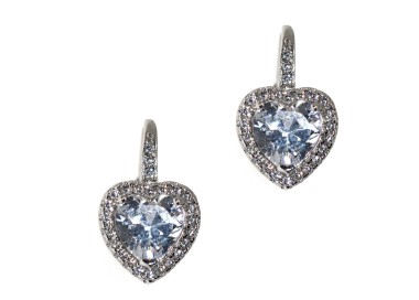 RomaBijoux|earrings silver 925 heart brilliant white woman