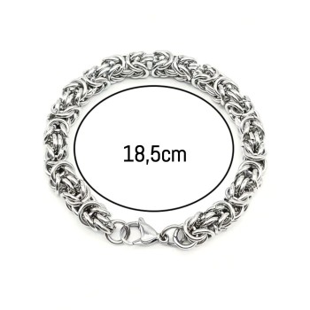 RMB|Hypoallergenic steel Byzantine link bracelet in silver