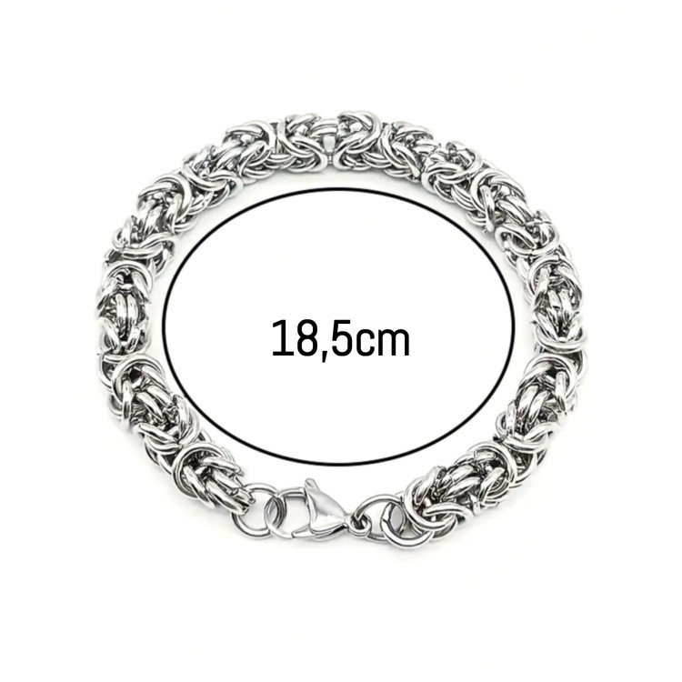 RMB|Hypoallergenic steel Byzantine link bracelet in silver
