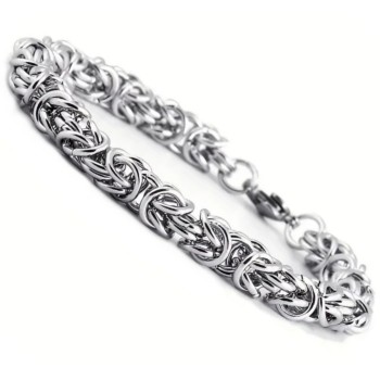 RMB|Bracciale maglia bizantina acciaio anallergico silver
