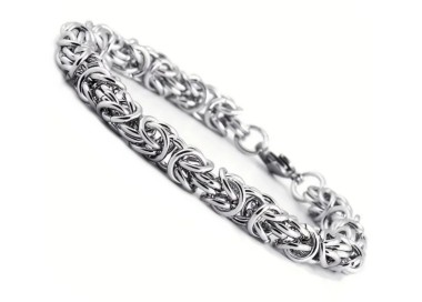 RMB|Hypoallergenic steel Byzantine link bracelet in silver