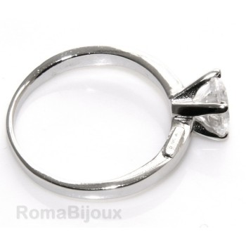 RMB|silver 925 Rhodium: Solitaire with zircon 5.5mm brilliant cut