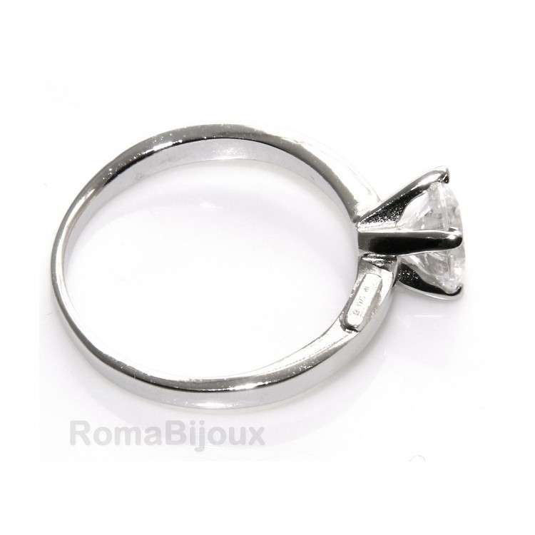 RMB|Argento 925  Solitario con zircone da 7 mm taglio brillante
