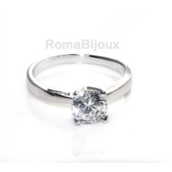 RMB|Argento 925  Solitario con zircone da 7 mm taglio brillante