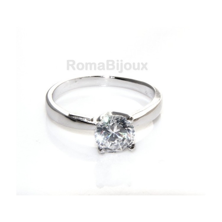 RMB|Argento 925  Solitario con zircone da 7 mm taglio brillante
