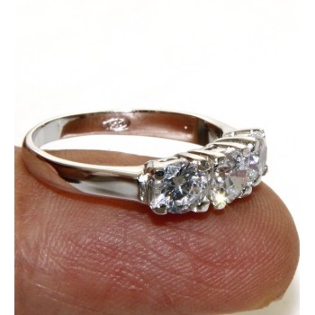RMB|Argento 925 Italiano Rodiato : Trilogy con zirconi da 0,5 taglio brillante