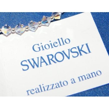 RMB|Bracciale Argento 925 Con Swarovski Bicono BIANCO Crystal White varie misure
