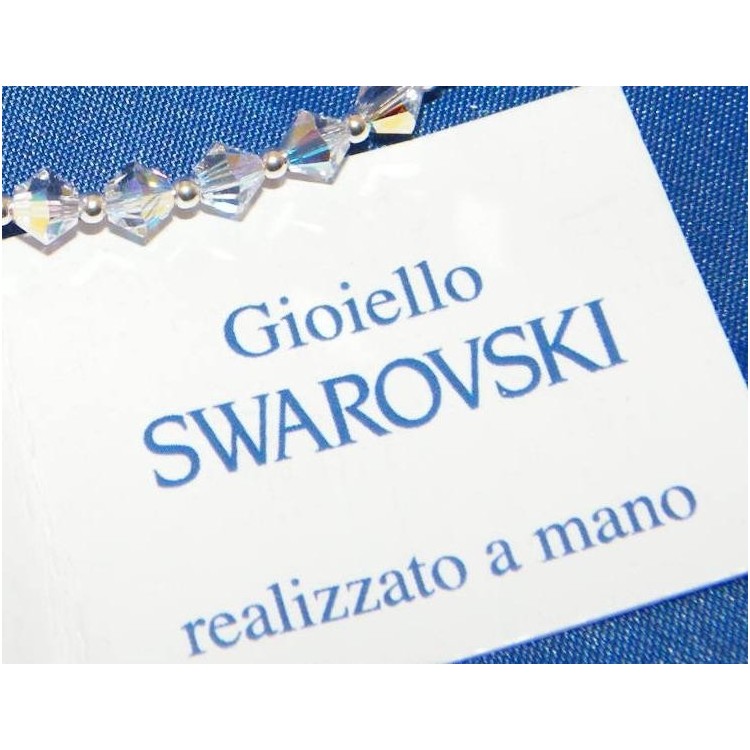 RMB|Bracciale Argento 925 Con Swarovski Bicono BIANCO Crystal White varie misure
