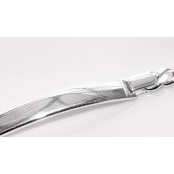 RMB|Bracciale targa grumetta argento 925 uomo massiccio polso 20,50 cm