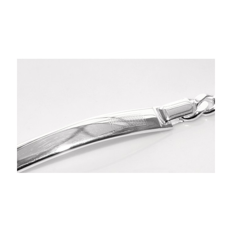 RMB|SILVER 925: Bracelet man massive chain gourmette plate reliefs 20.50 cm 26.30 gr