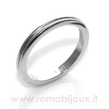 RMB|Argento 925 : Anello fede fedina con riga in mezzo misura grande 23